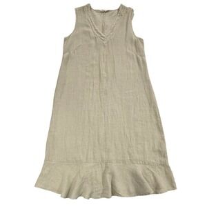 long linen dresses White Linen Maxi Dress with Belt main image 1